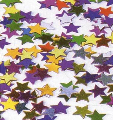 Konfety farebné lesklé hviezdy 15g