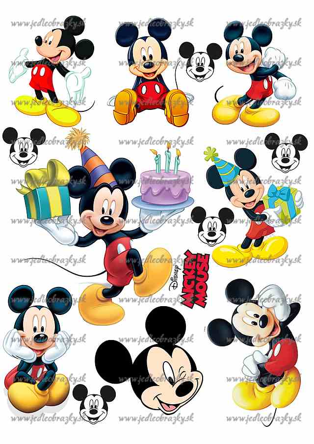 Mickey Mouse na vystrihnutie a dozdobenie torty