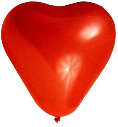 Balón srdce červený, 35cm, 5ks
