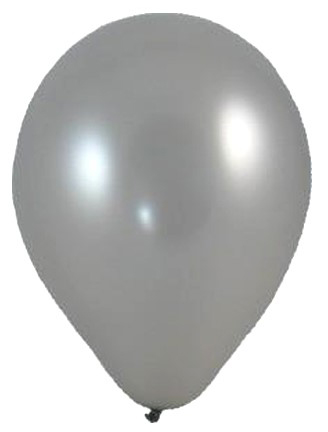 Balón strieborný 10ks 25cm latex