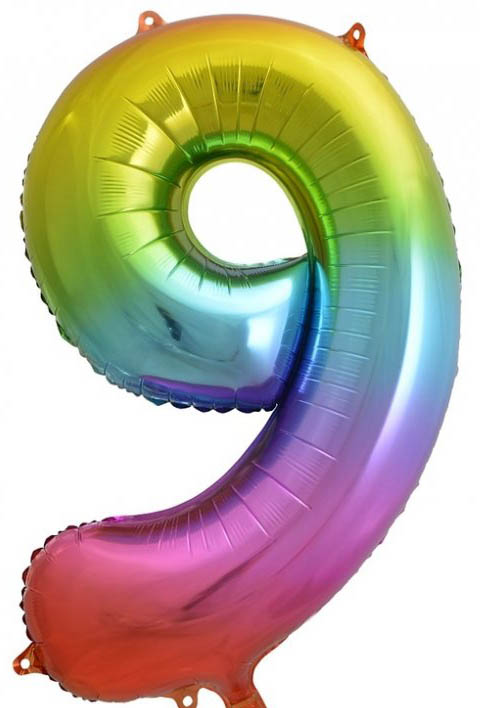 Balón DÚHOVÝ číslo 9, výška 80 cm