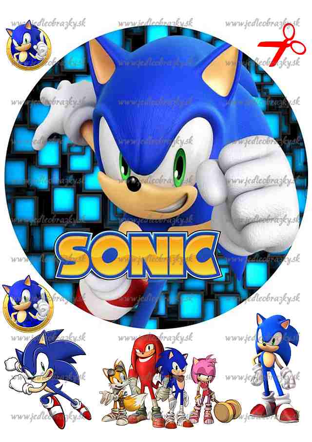 Sonic  jedlý obrázok na tortu