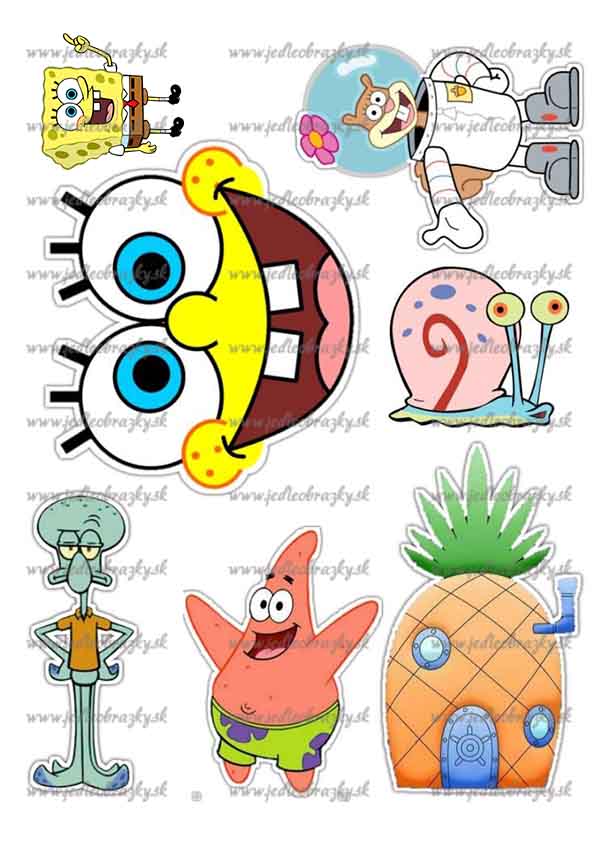 SpongeBob jedlý obrázok na vystrihnutie