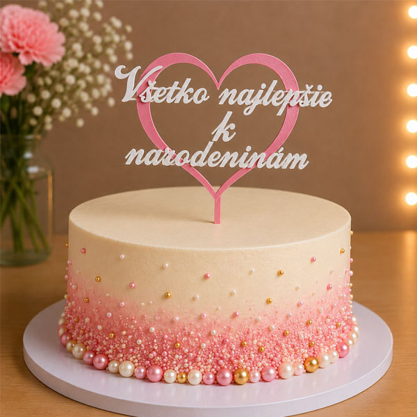 Zápich VŠETKO NAJLEPŠIE K NARODENINÁM SRDCE