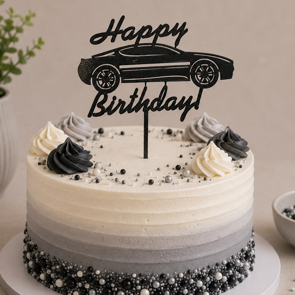 Zapich AUTO – Happy Birthday dekorácia