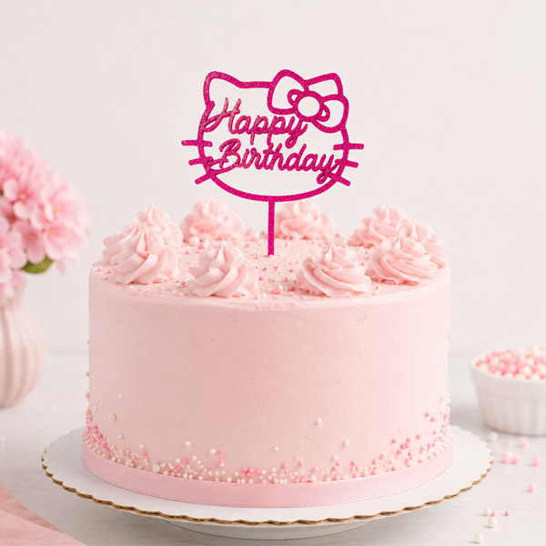 Hello Kitty zápich na tortu – Happy Birthday, 17 cm