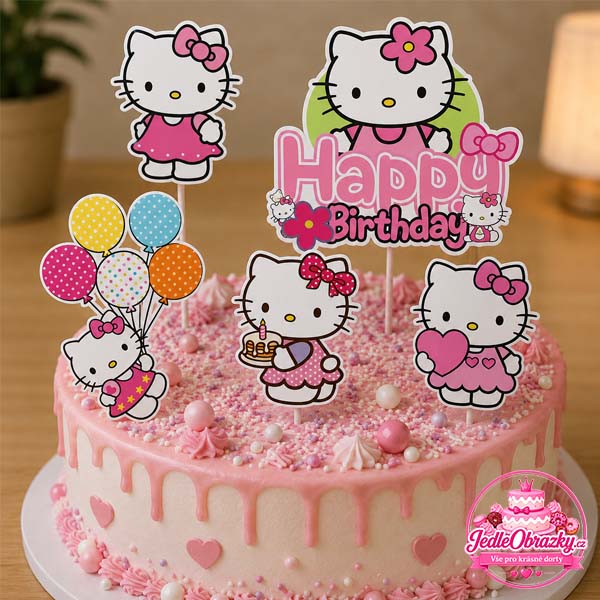 Hello Kitty zápichy papierové – sada 5 ks