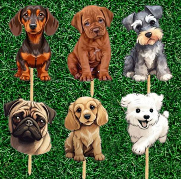 Zápichy papierové Psíky – 6 ks