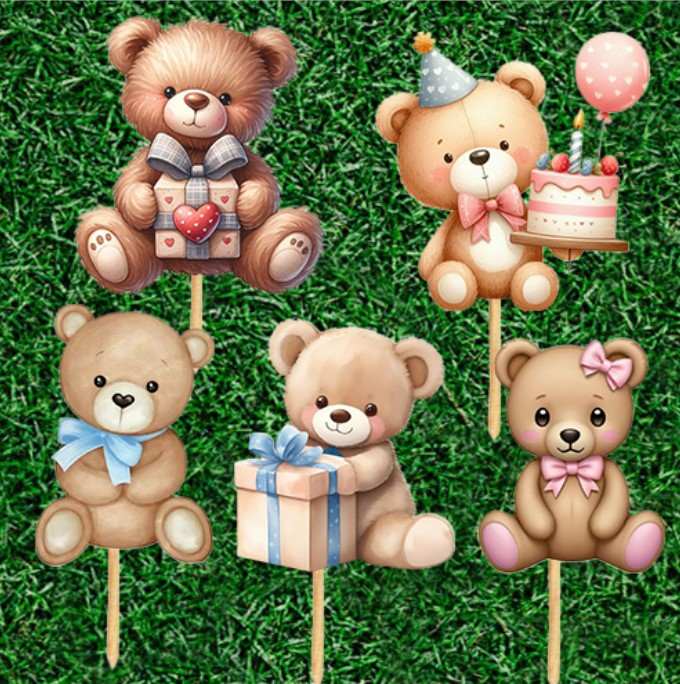 Zápichy papierové Macko – 5 ks