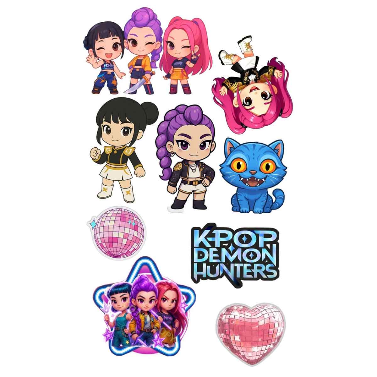 K-POP Demon Hunters - postavičky na vystrihnutie A4