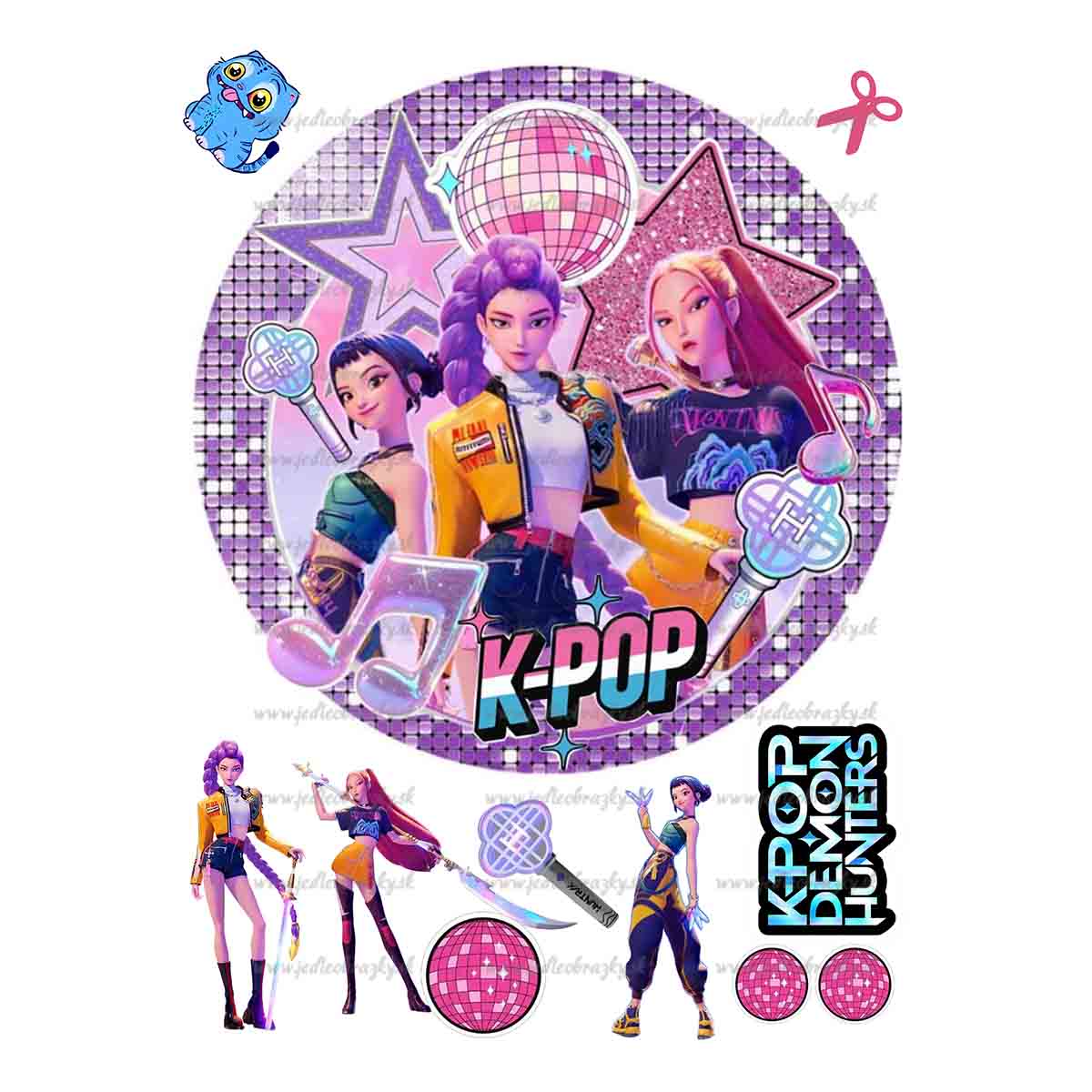 K-POP Demon Hunters - jedlý obrázok kruh 20 cm + A4