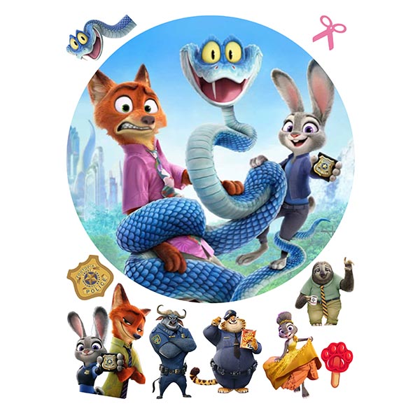 Zootopia – Zootropolis jedlý obrázok – Judy, Nick a had