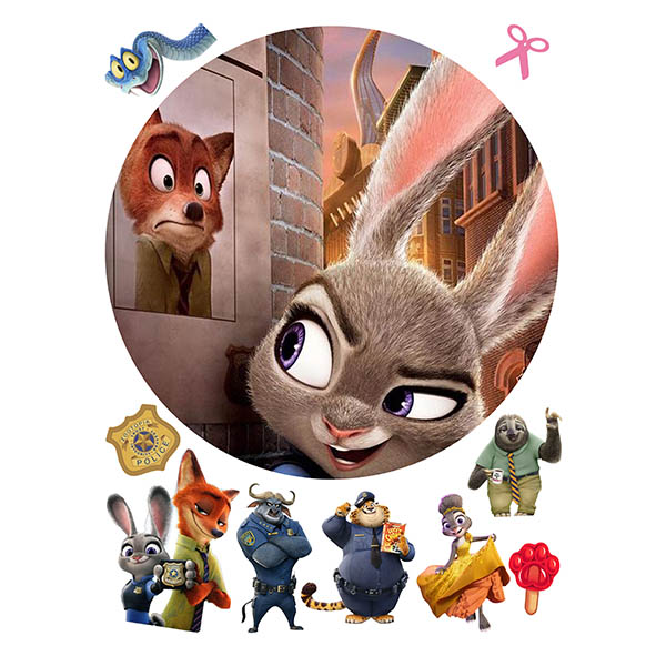 Zootopia – Zootropolis jedlý obrázok – Judy a prekvapený Nick