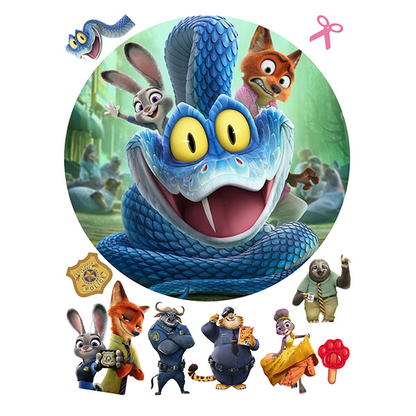 Zootopia – Zootropolis jedlý obrázok – veselý modrý had Gary