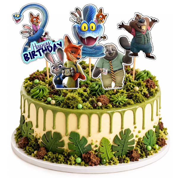 Zootopia – Zootropolis – papierové zápichy na tortu – 6 ks